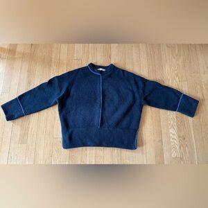 Zara Navy Sweater with Light-Blue Trim